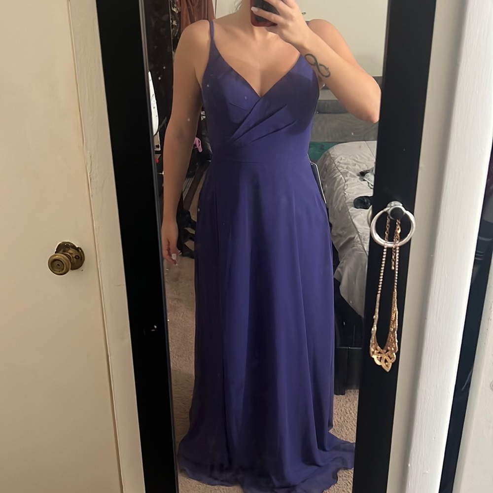 Azazie purple bridesmaid dress